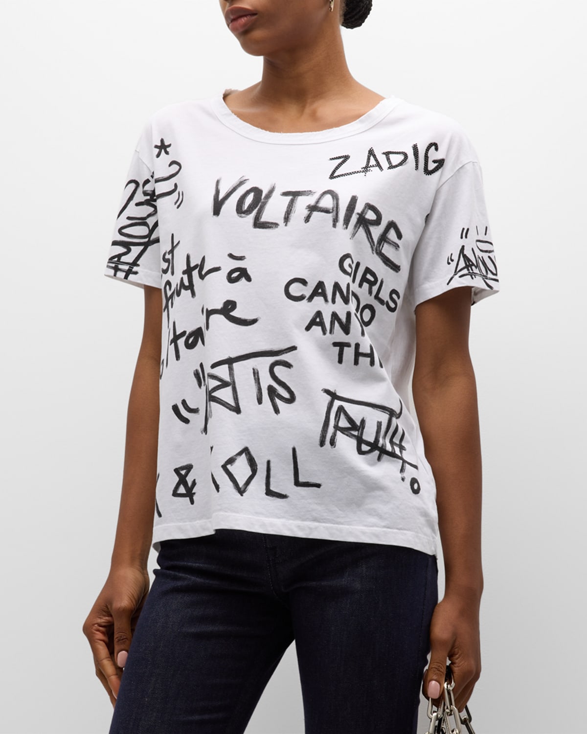 Shop Zadig & Voltaire Marta Manifesto Tag T-shirt In Blanc