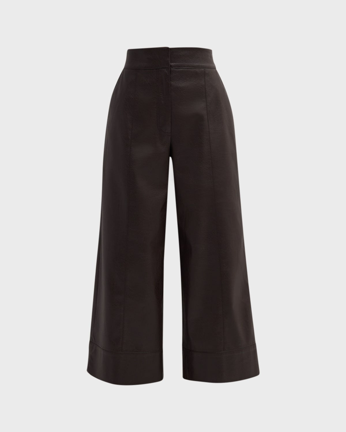 Odele Cropped Wide-Leg Vegan Leather Pants