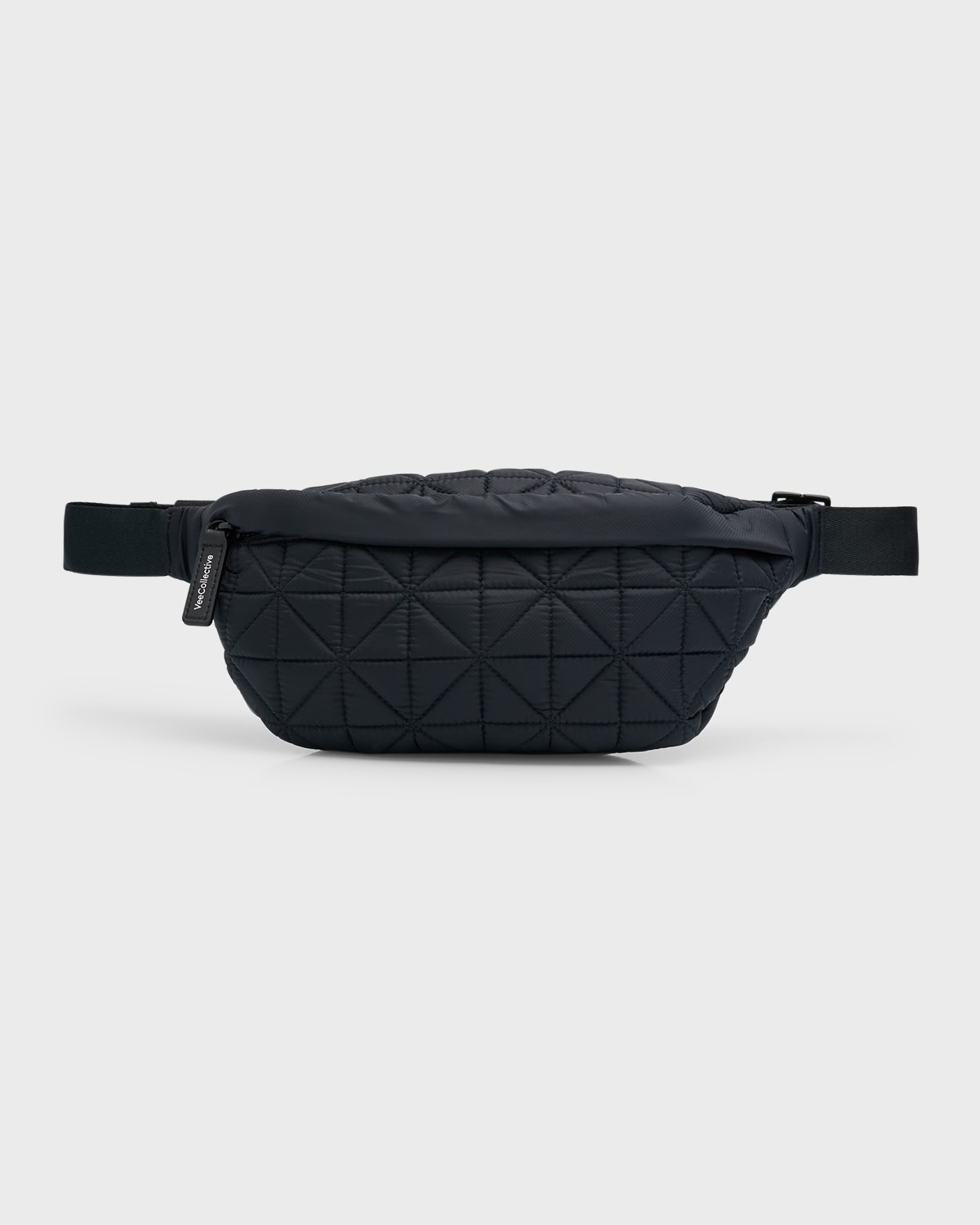 Veecollective Quilted Nylon Belt Bag In Black