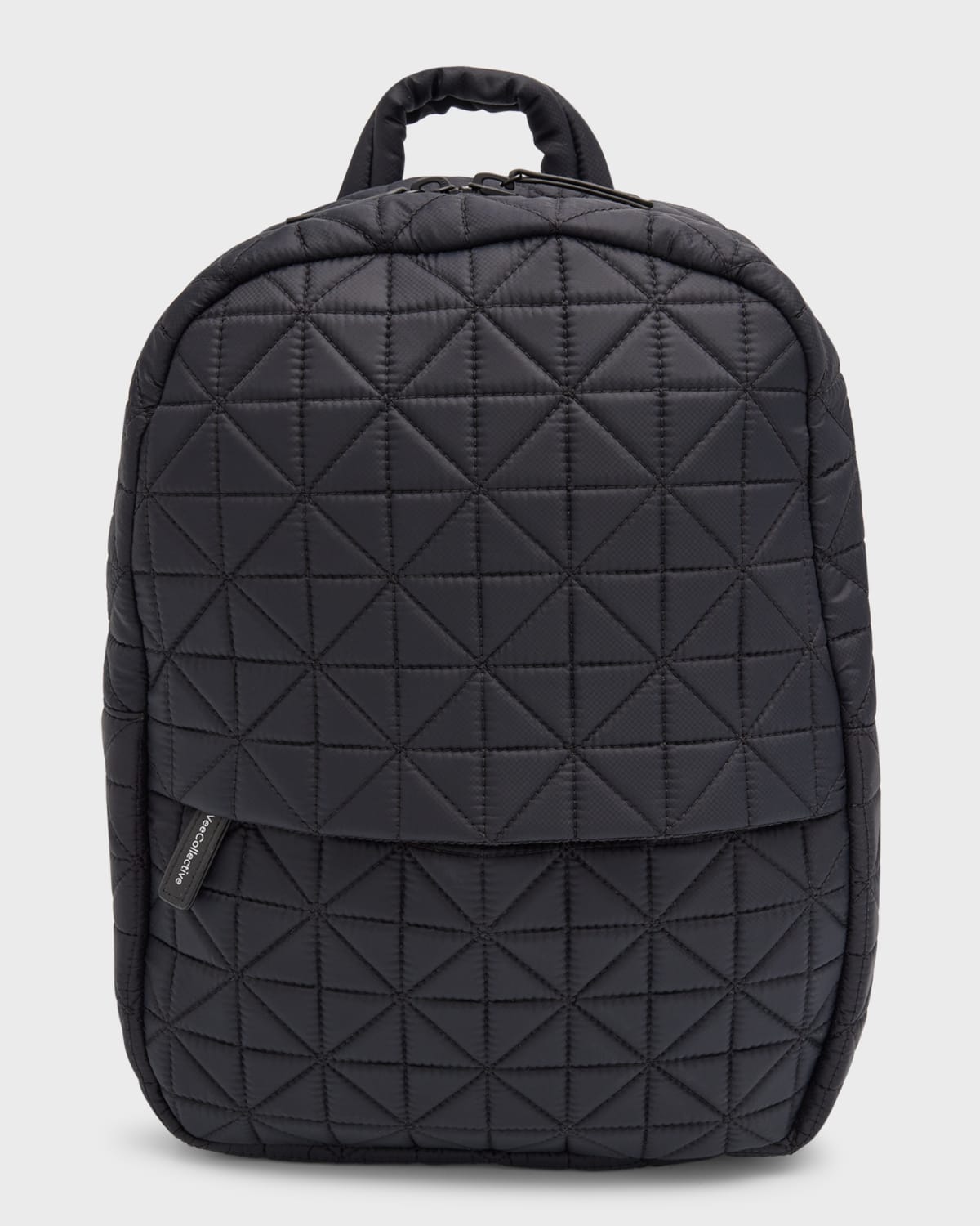 Veecollective Water-resistant Quilted Nylon Backpack In Black