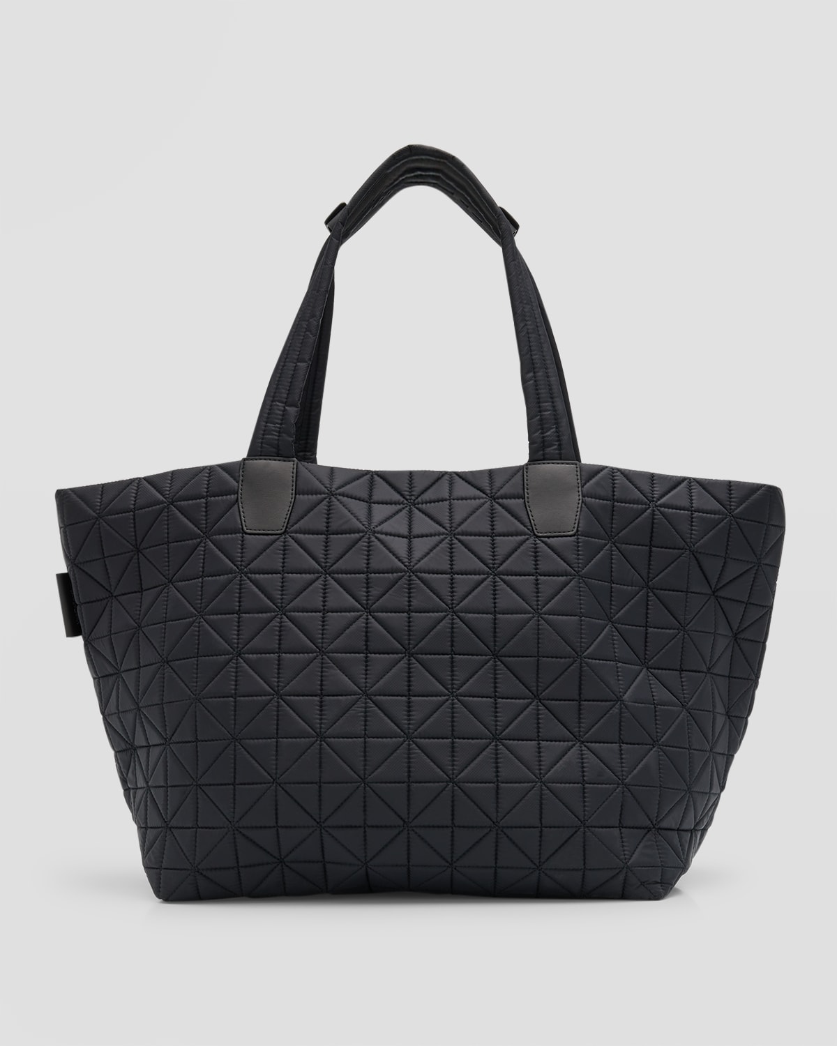 Veecollective Geo Quilted Nylon Tote Bag In Black