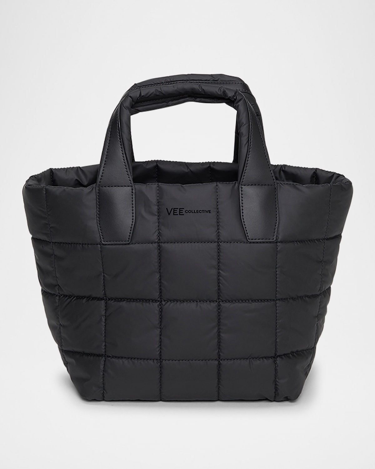 Veecollective Porter Small Quilted Tote Bag In Matt Black