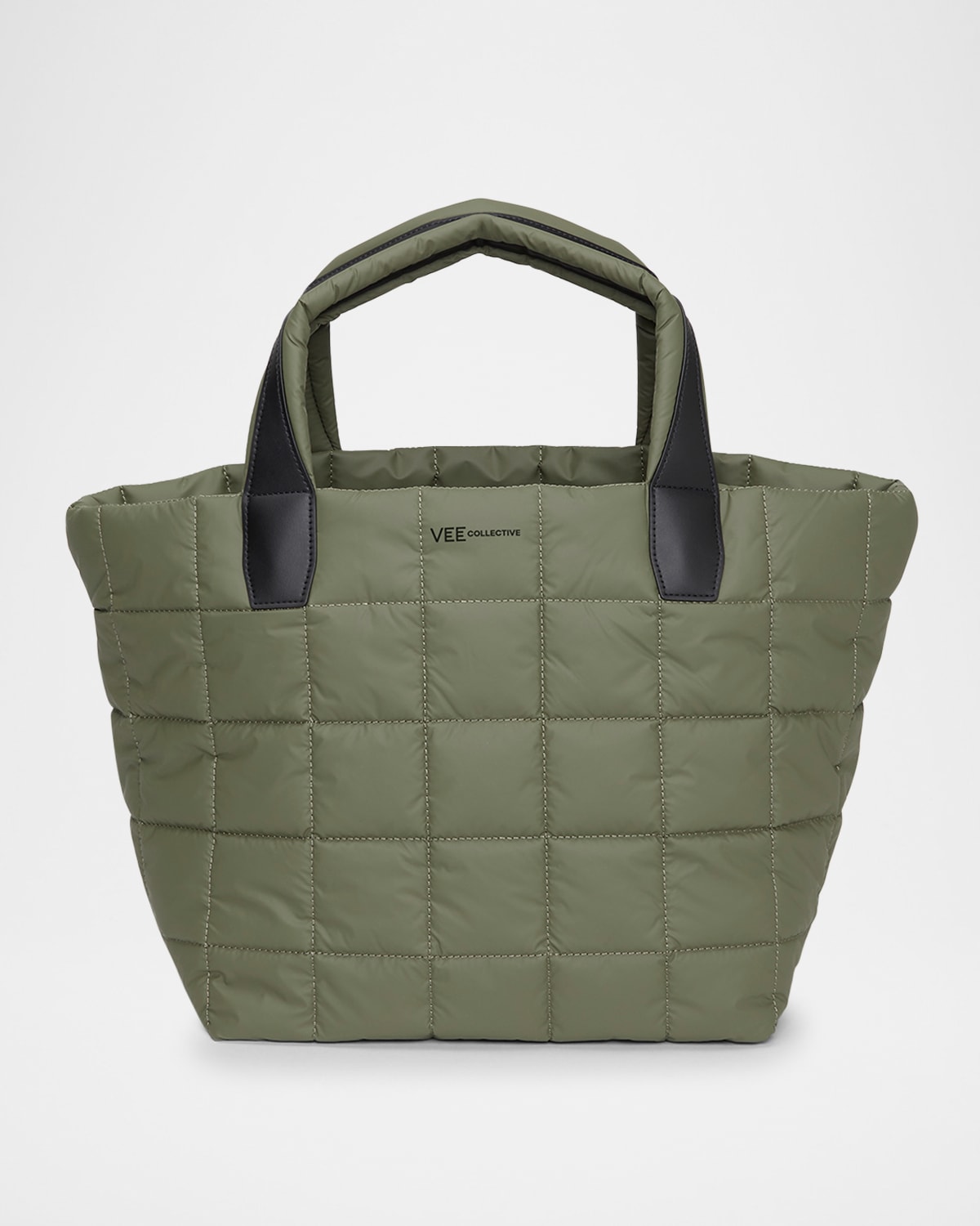Veecollective Porter Medium Quilted Tote Bag In Moss
