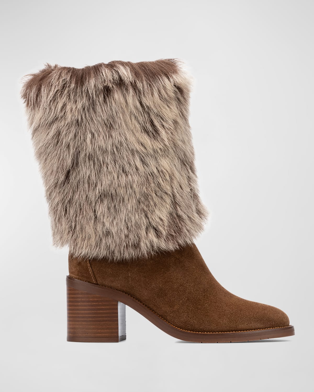 Jolie Suede Shearling Mid Boots