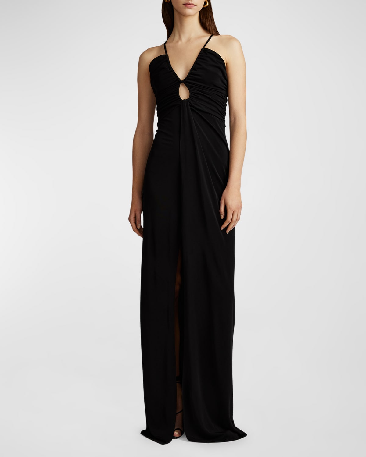 Ruched Matte Jersey Gown