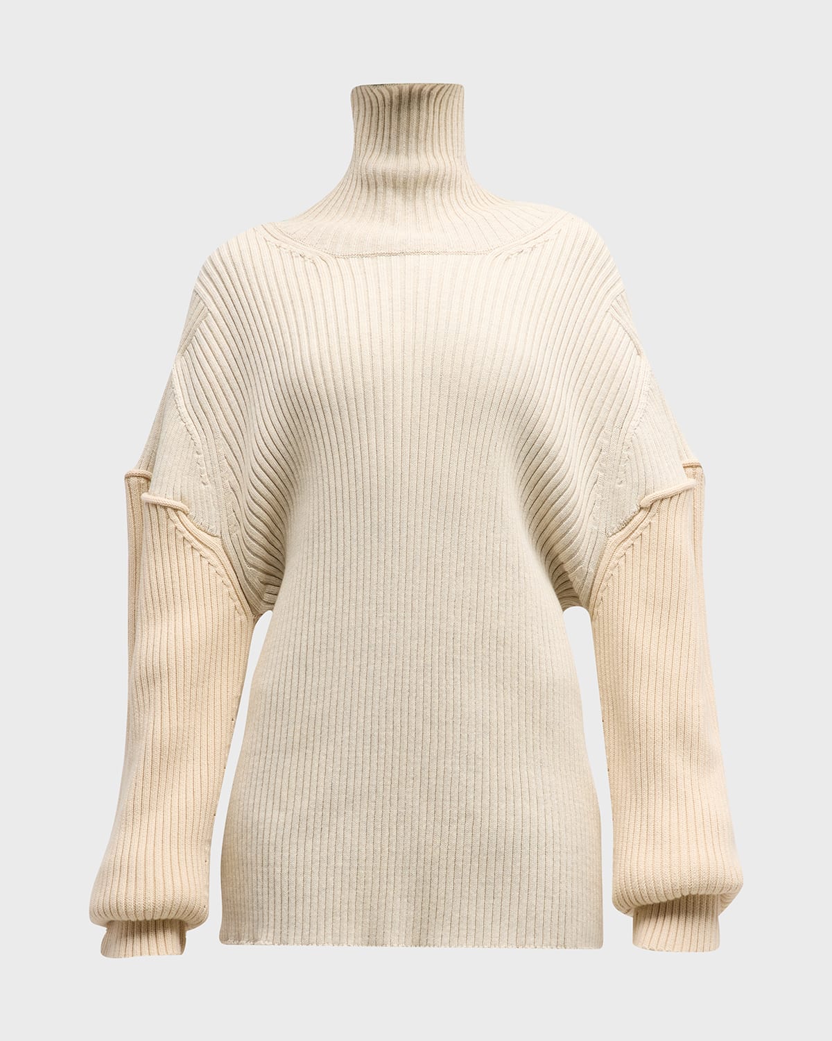 The Row Dua Colourblock Cashmere Jumper In Porcelain/clay