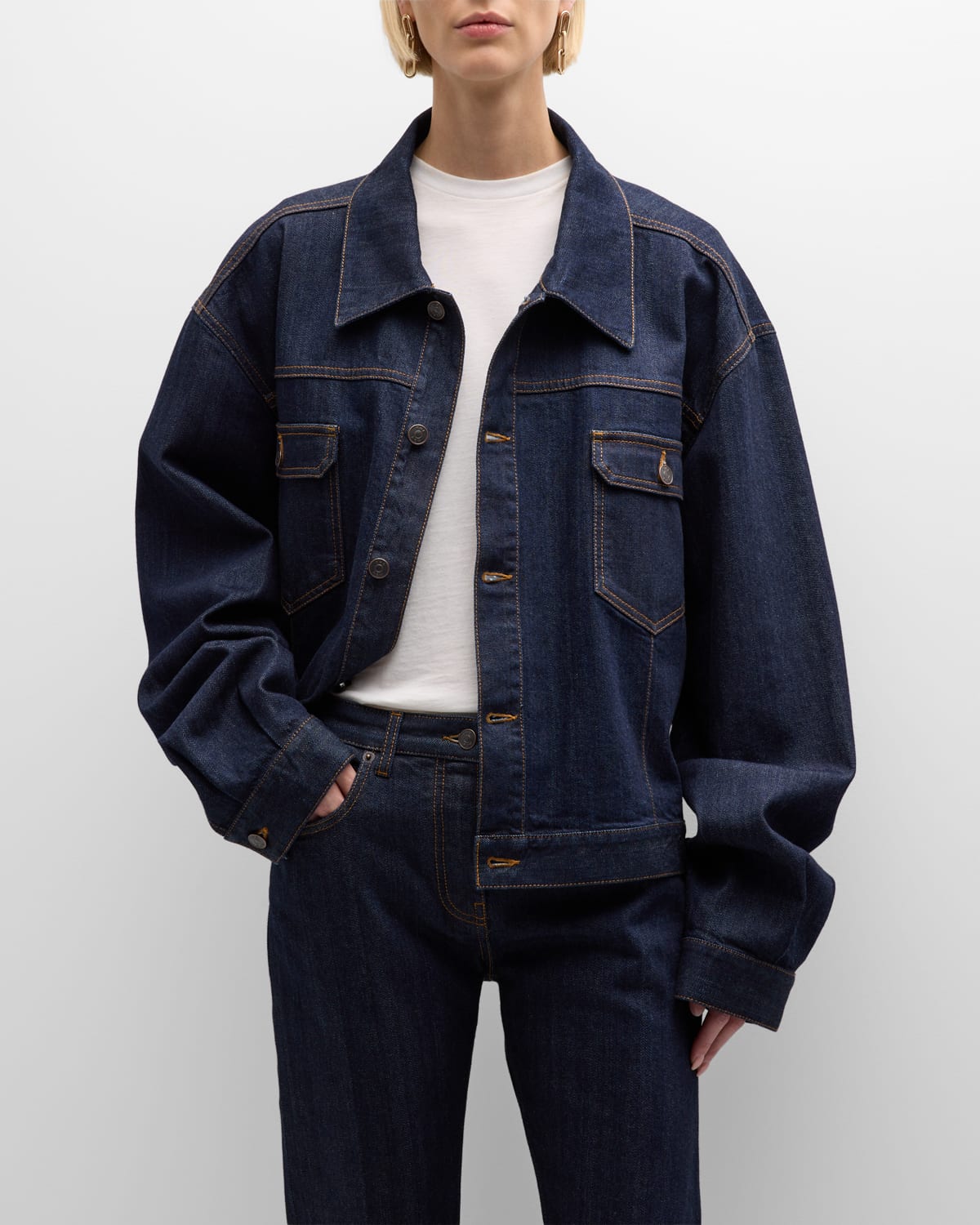 Shop The Row Ness Denim Jacket In Indigo