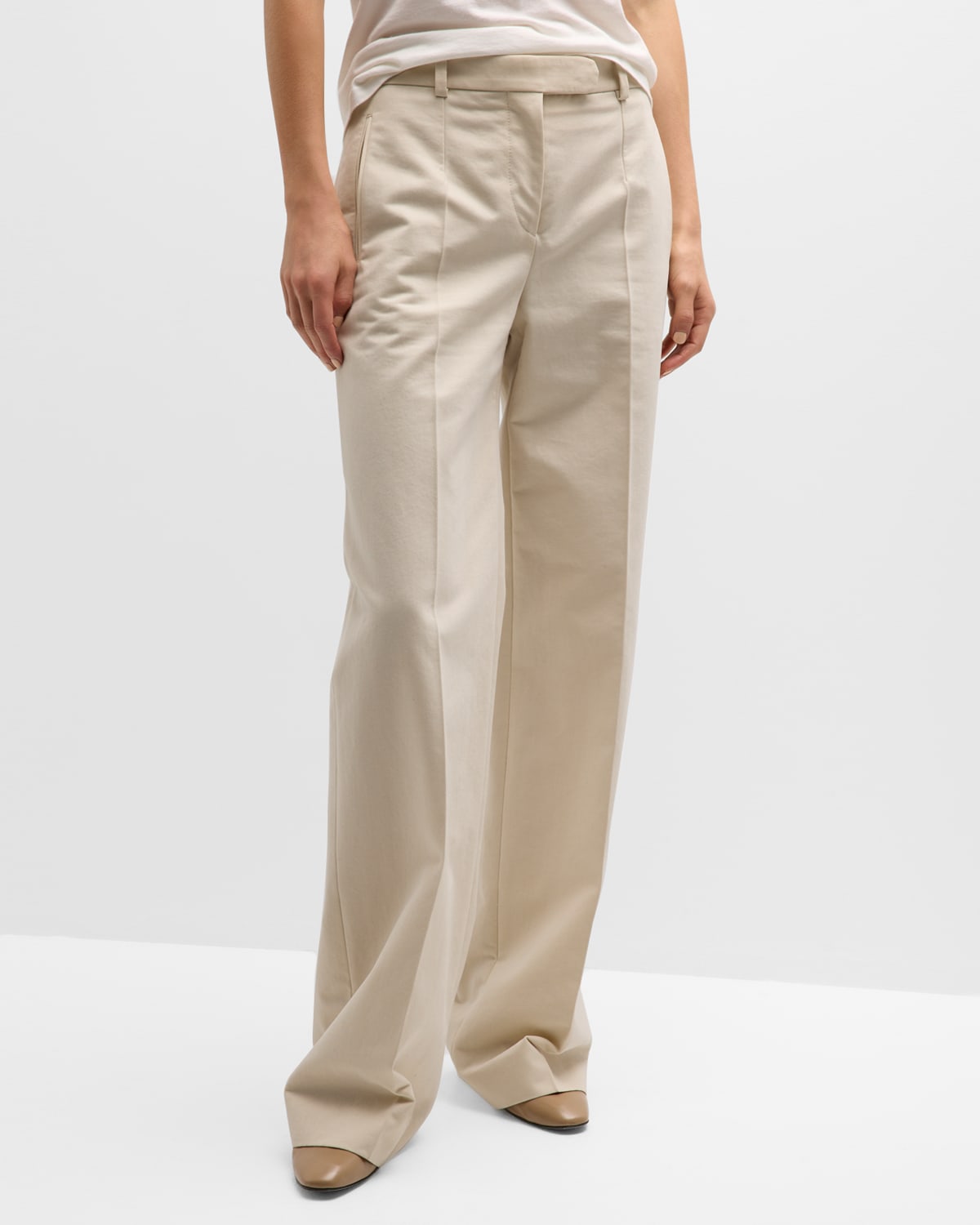 Banew Pleated Wide-Leg Wool Trousers