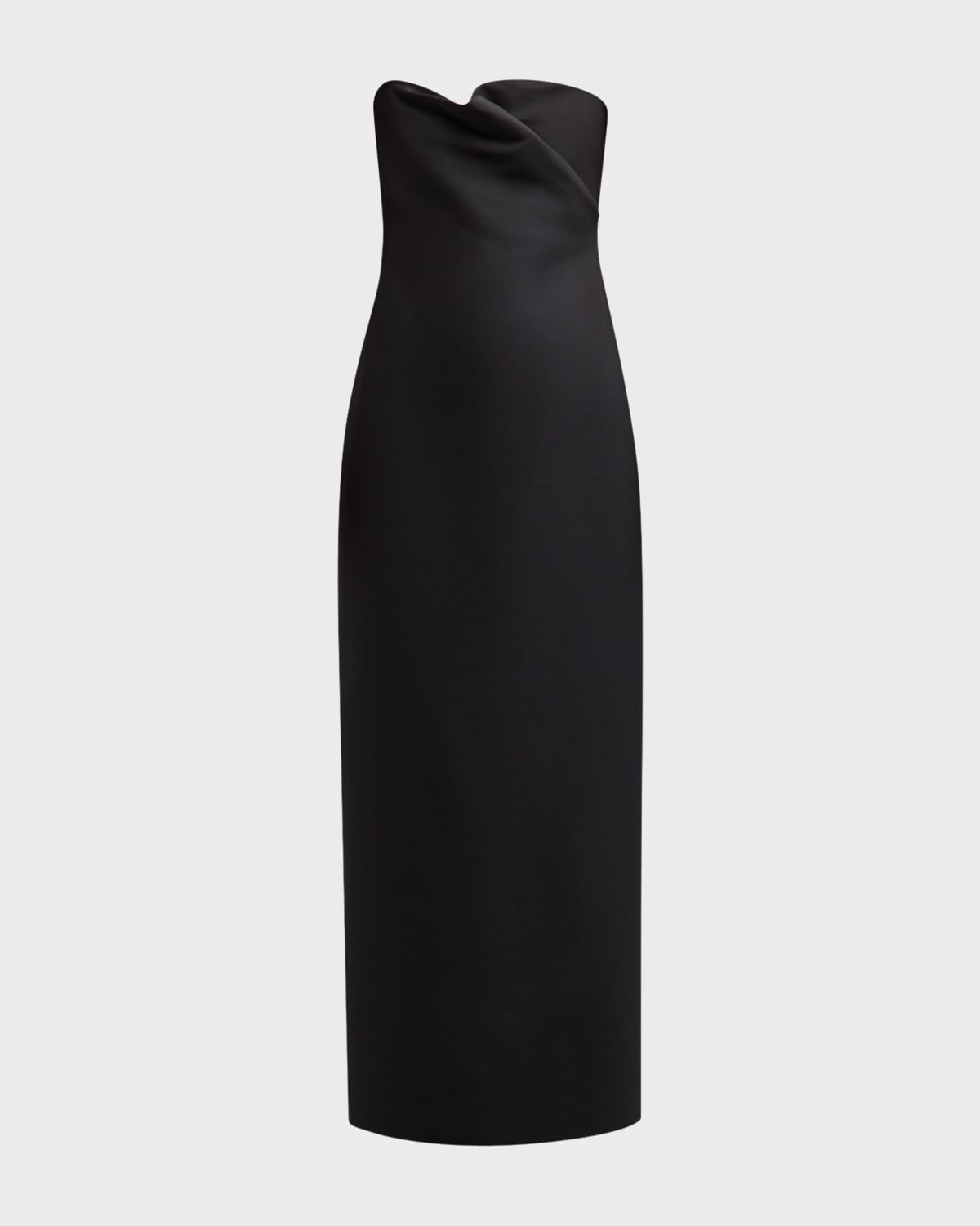 The Row Bardon Draped Strapless Gown In Black