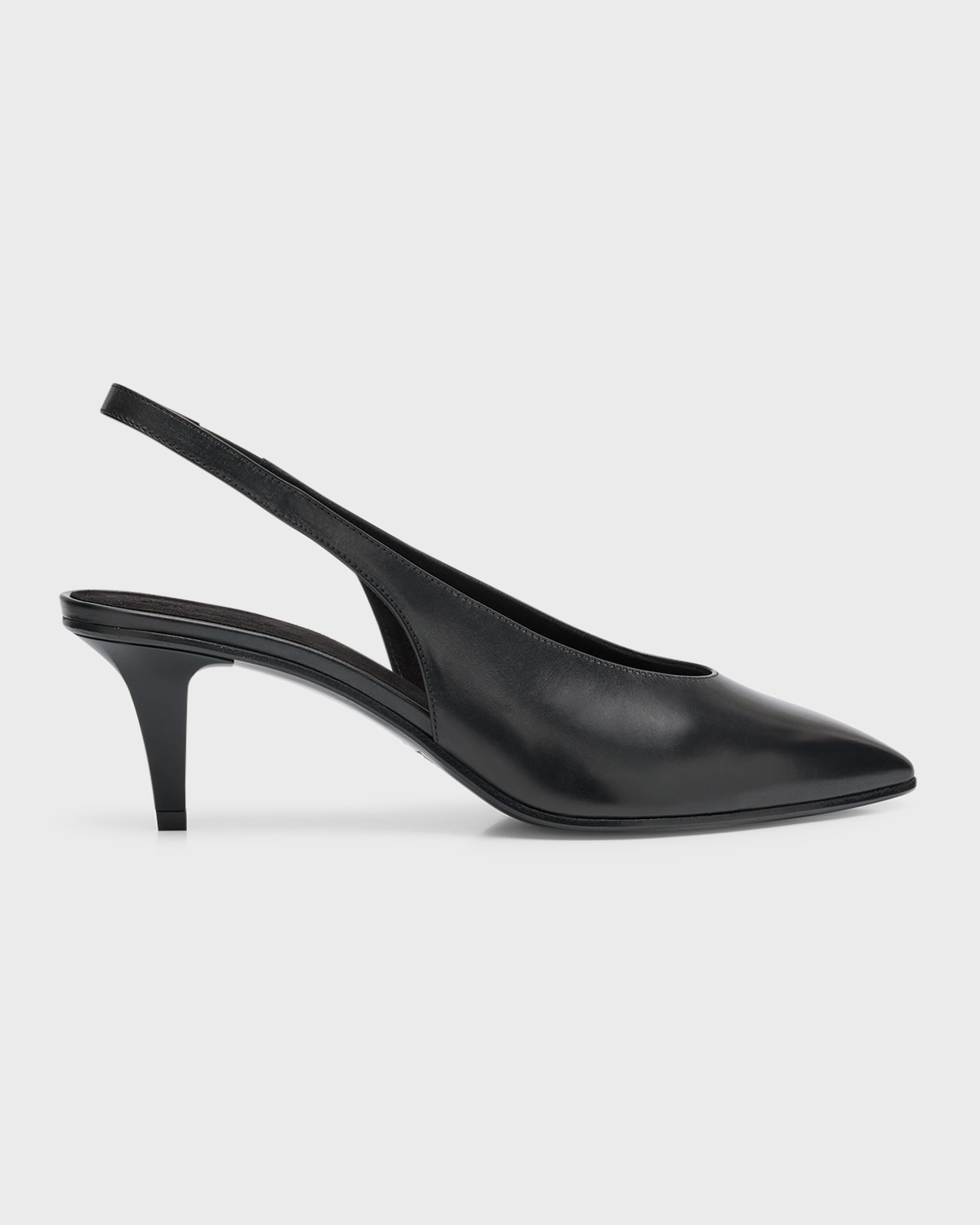 Loro Piana Rebecca Leather Slingback Pumps In 8000 Black