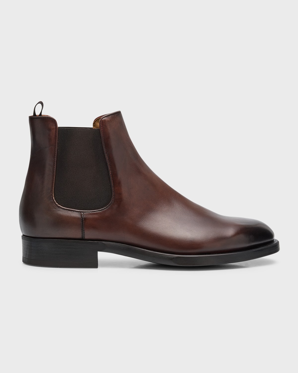 Giorgio Armani Men's Leather Chelsea Boots In Brown