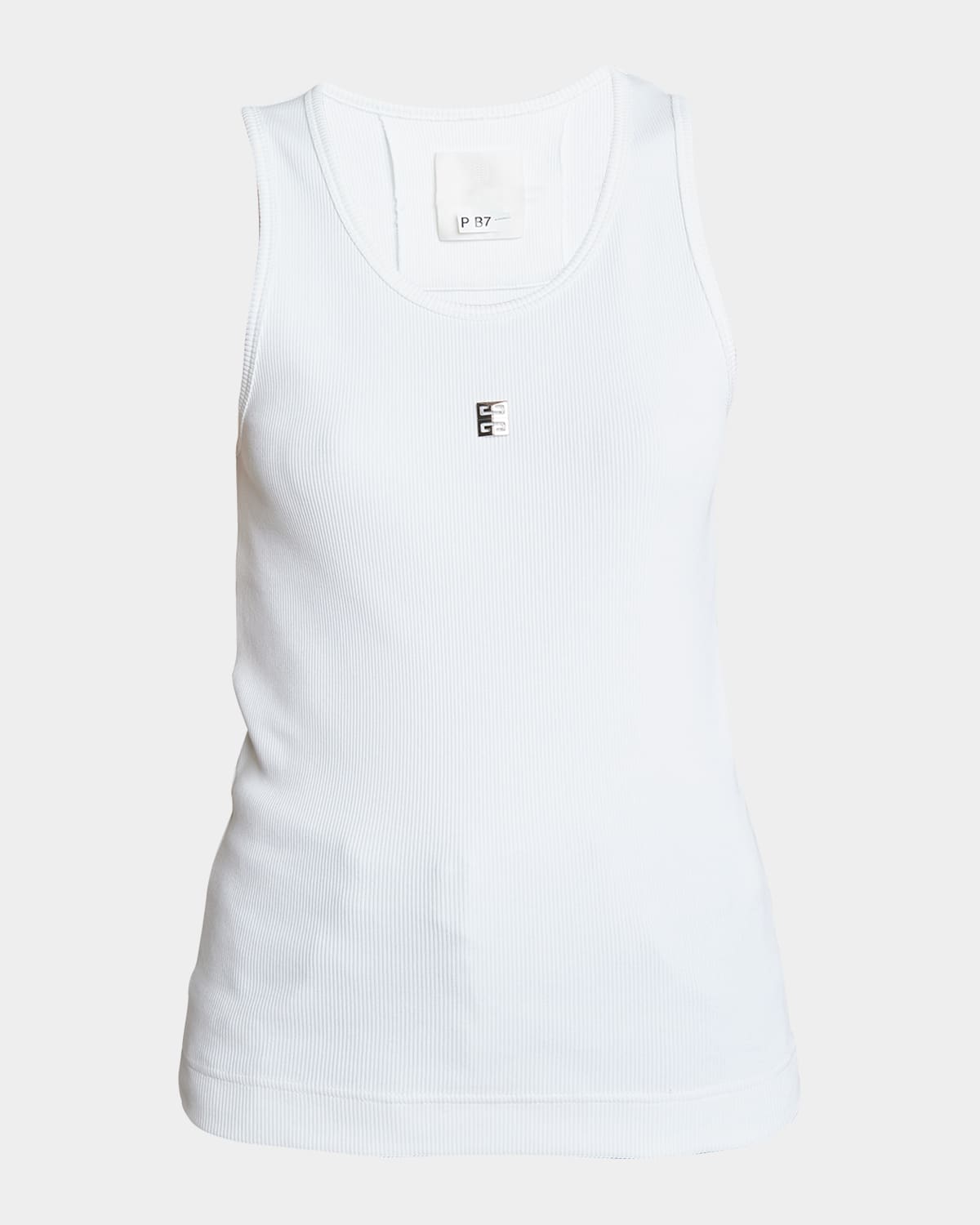 Shop Givenchy Ribbed Tank Top With Logo Detail In White