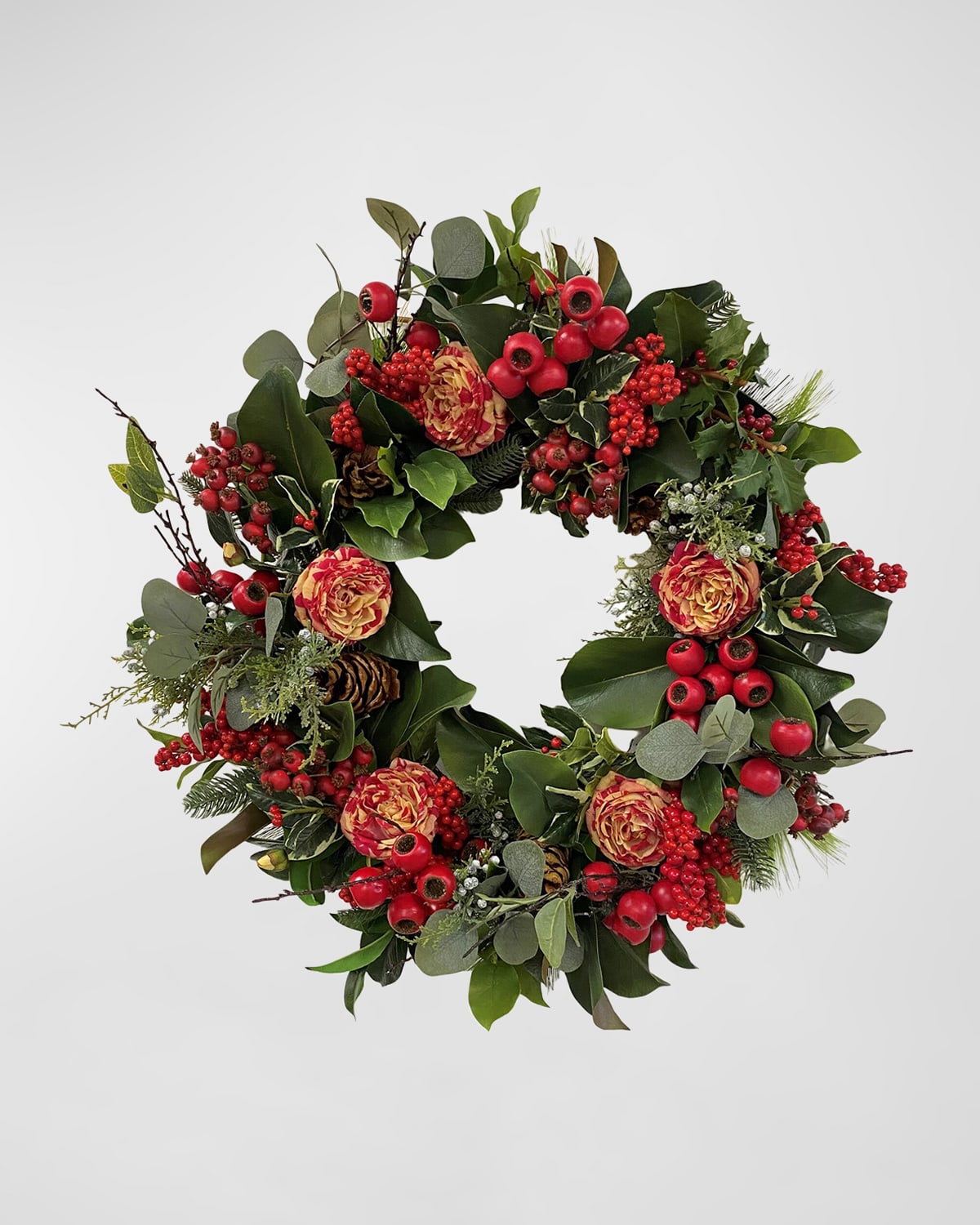 Winward Home 24" Holiday Deluxe Wreath In Red/green