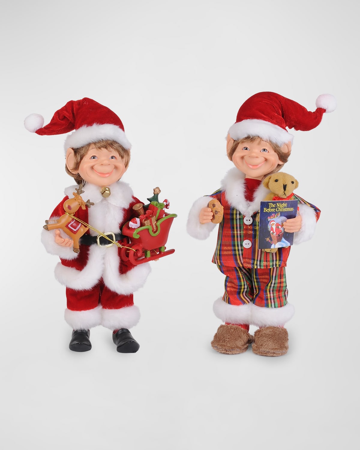 Karen Didion Originals Traditional Elf, Set Of 2 In Red