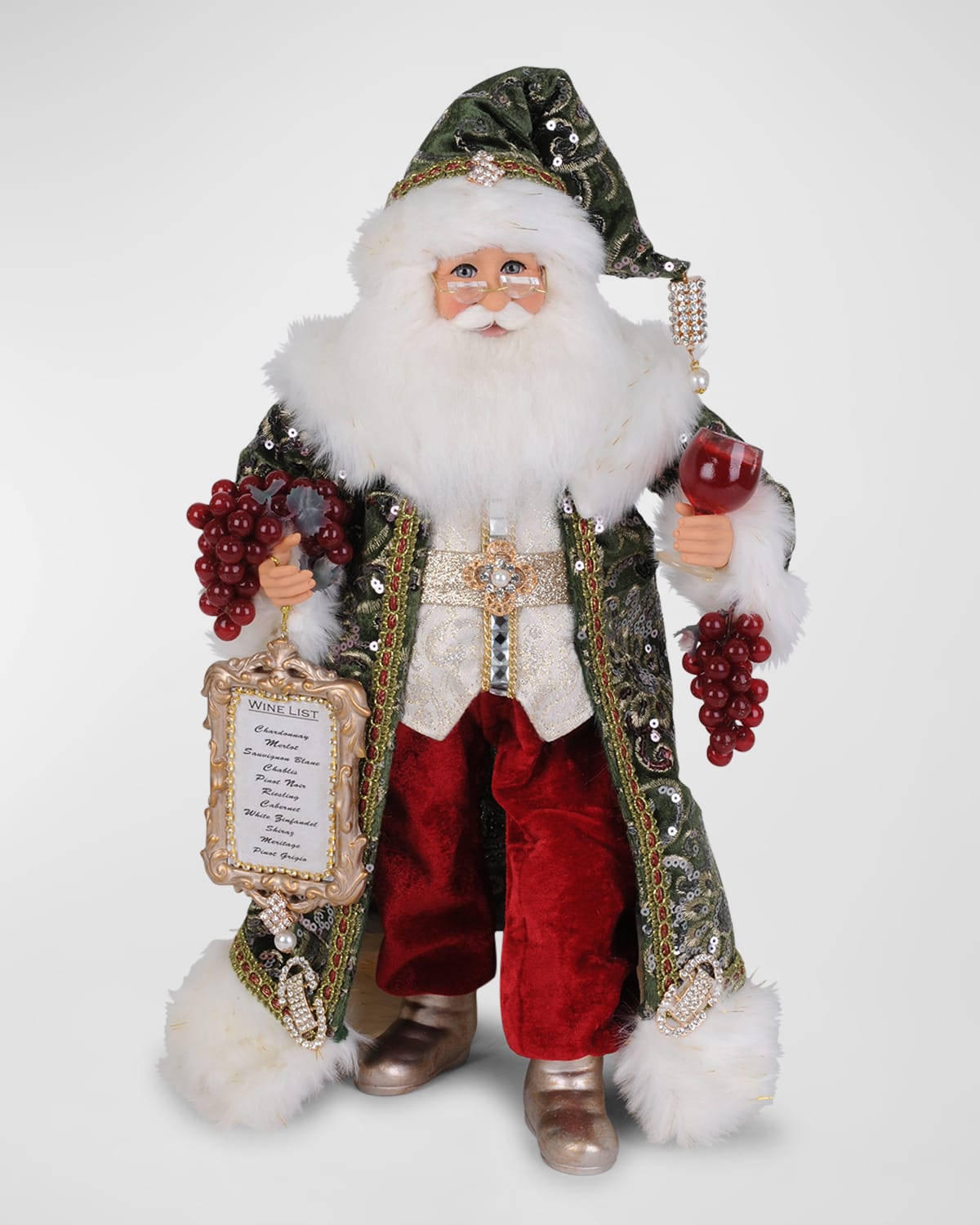 Karen Didion Originals Sparkling Green Wine Santa In Multi