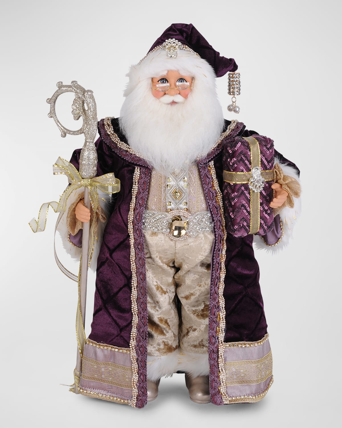 Karen Didion Originals Sugar Plum Santa Figure In Purple