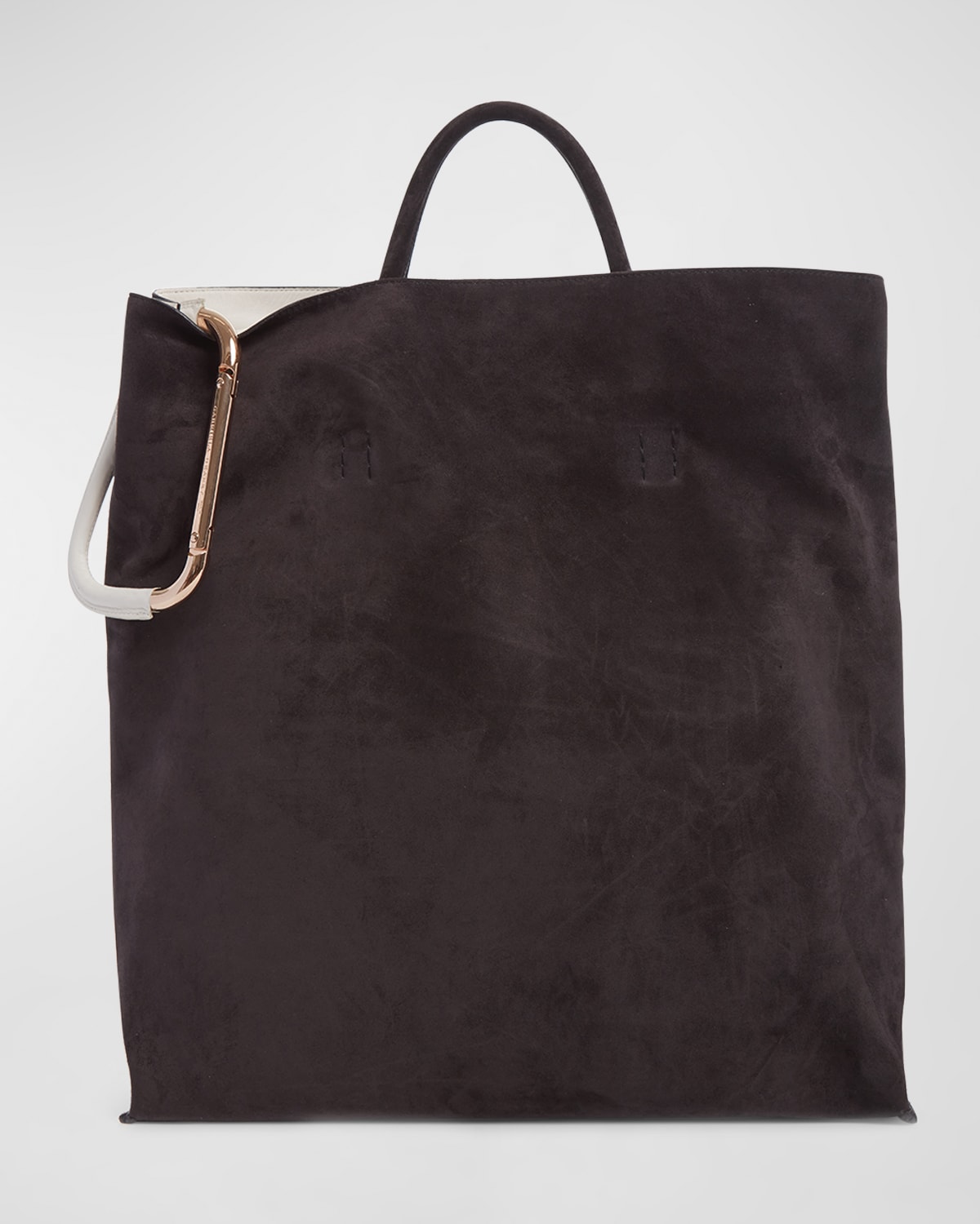 Gabriela Hearst Eileen North-south Suede Tote Bag In Dark Grey