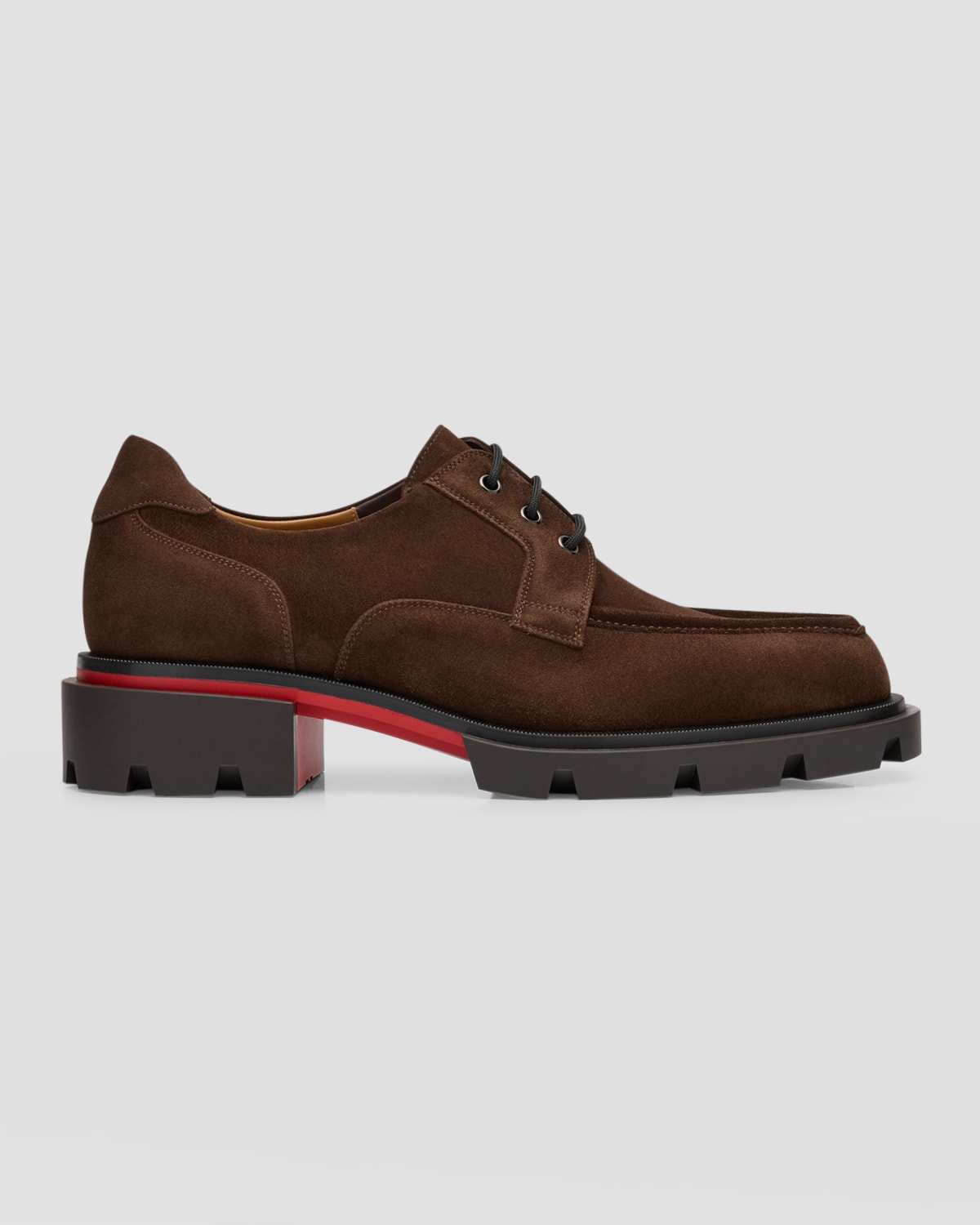 Shop Christian Louboutin Men's Our Georges L Suede Derby Shoes In Cosme