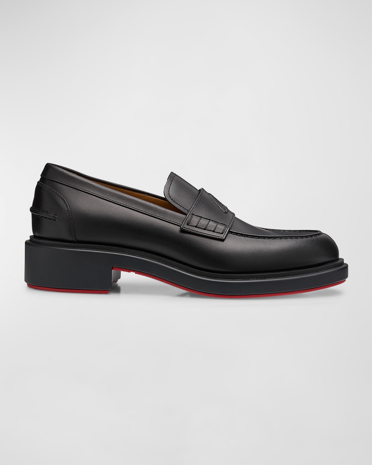 Shop Christian Louboutin Men's Urbino Moccasin Penny Loafers In Black