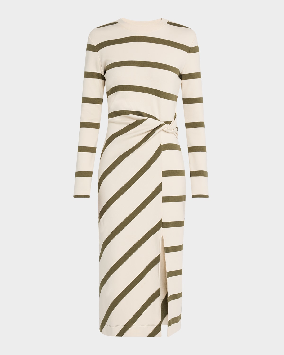 Cody Rugby Stripe Twisted Midi Shirt Dress