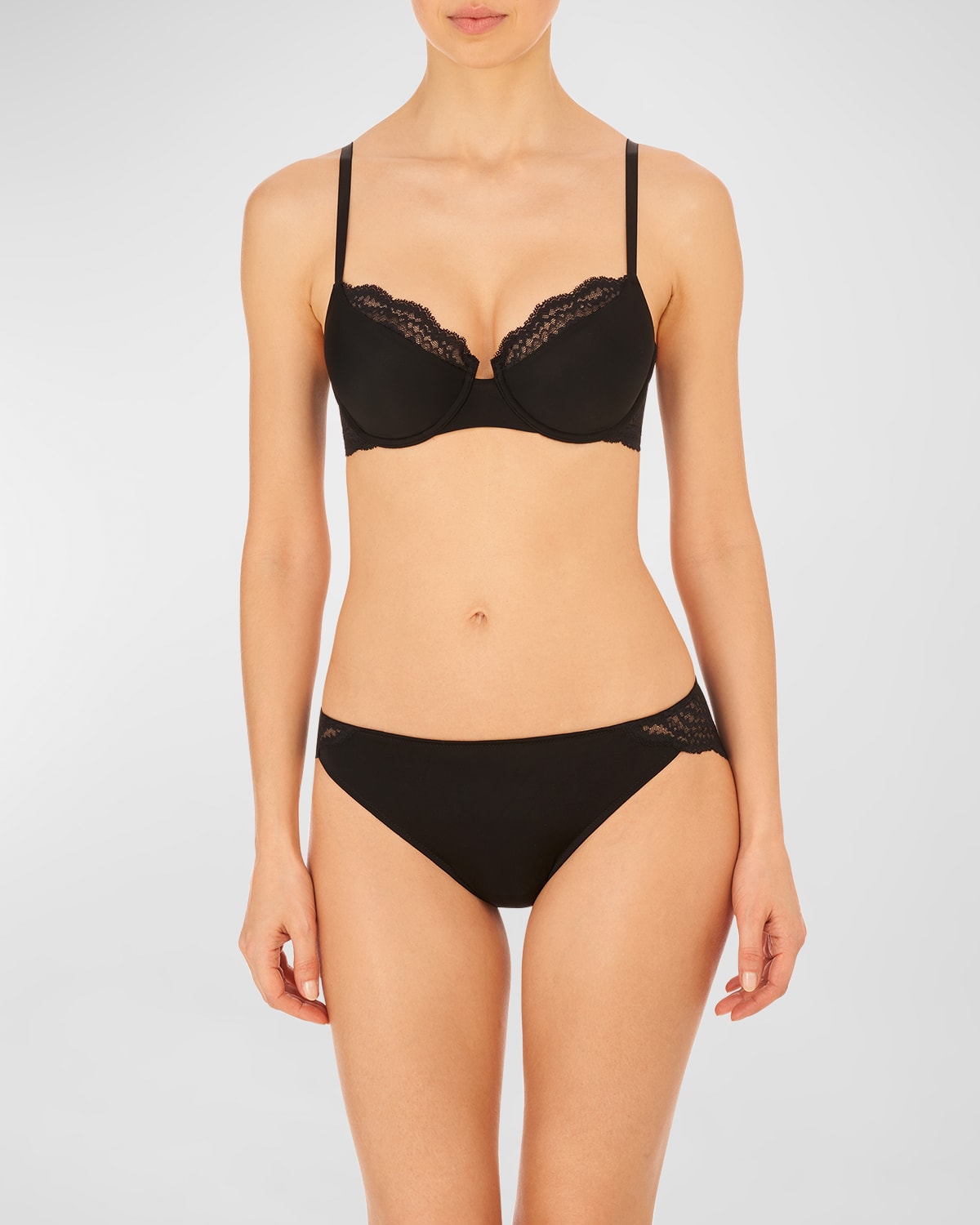 Shop Natori Breakout Lace-back Bikini Briefs In Black