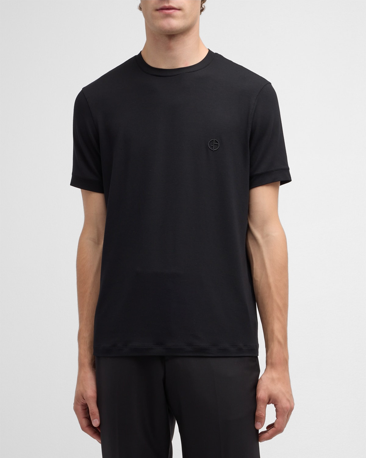 Giorgio Armani Men's Mr. Armani Crewneck T-shirt In Black
