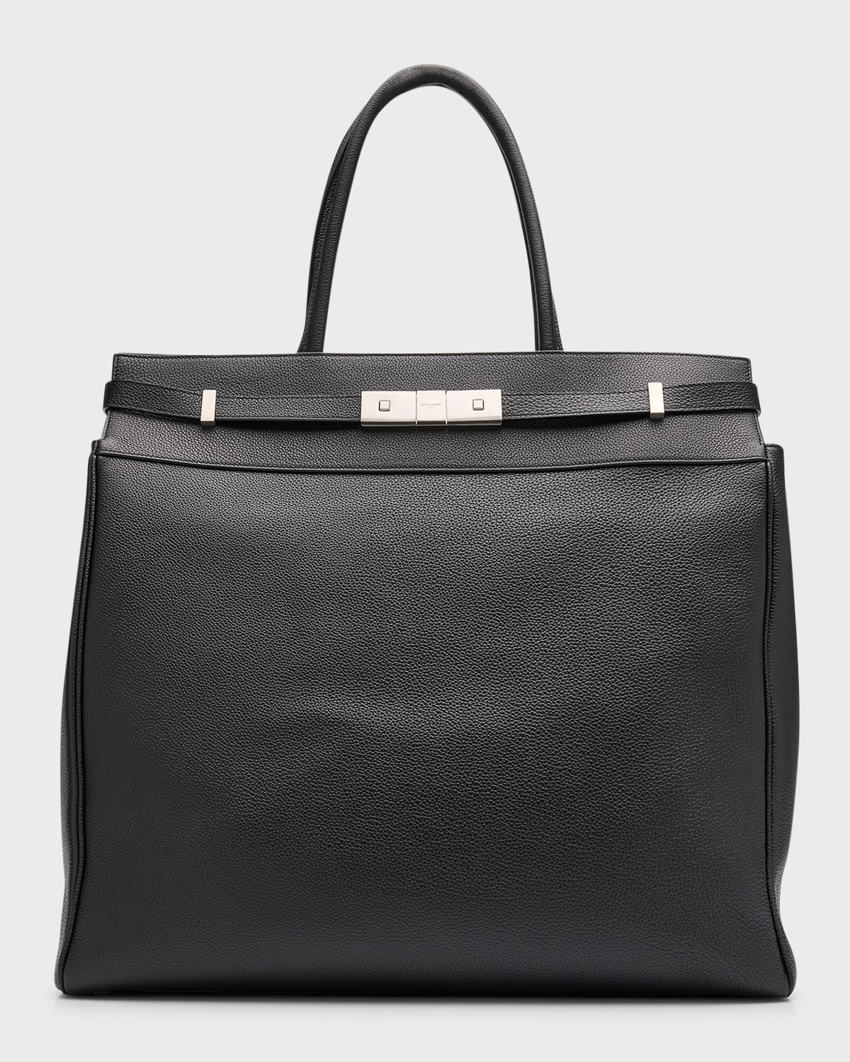 Shop Saint Laurent Men's Manhattan North-south Tote Bag In Nero