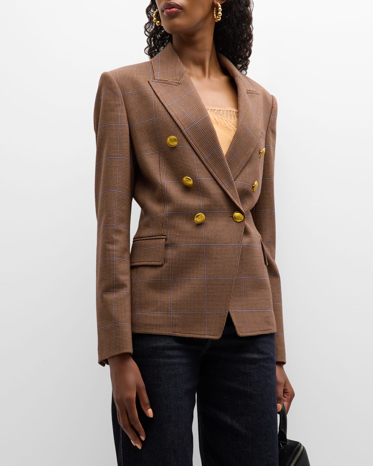 A.L.C CHELSEA CHECK DOUBLE-BREASTED JACKET