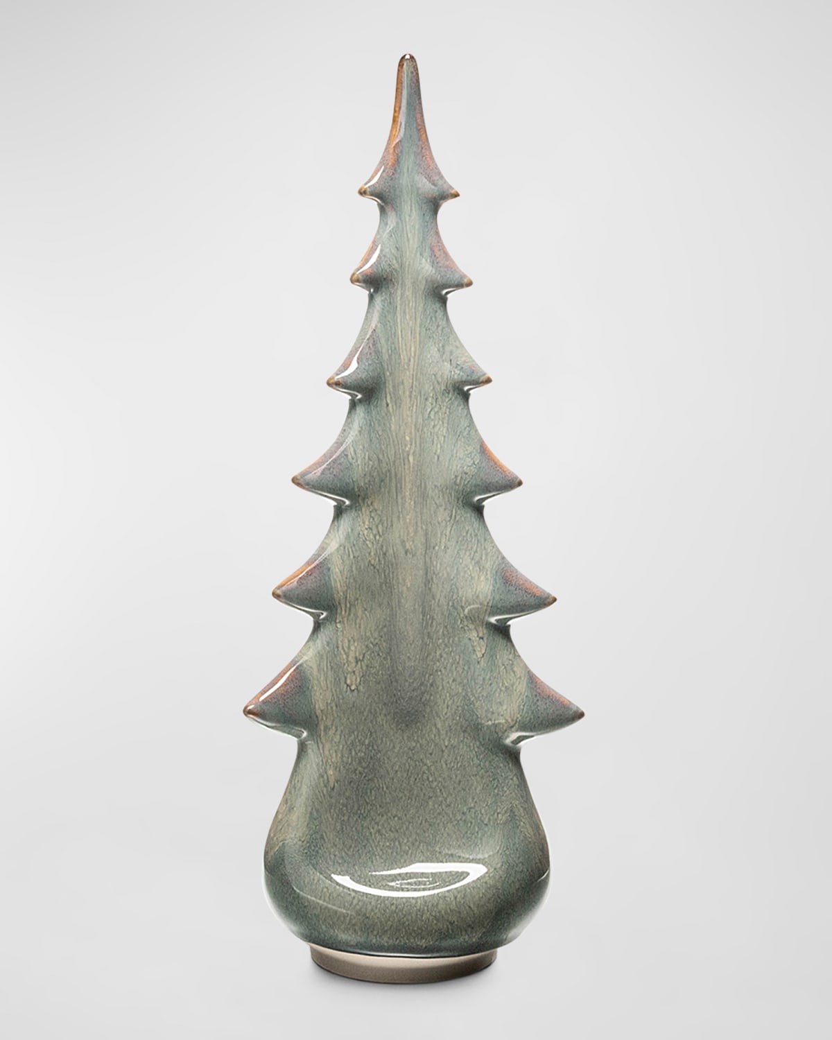 Simon Pearce Moss Glen Pottery Evergreen Tree In Gift Box, 14" In Moss