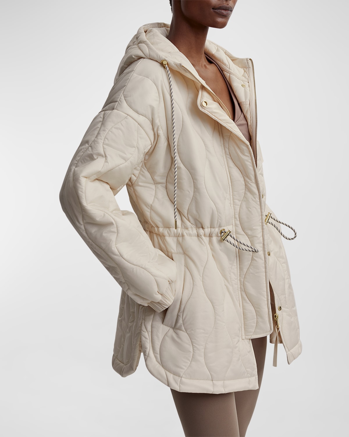 VARLEY CAITLIN QUILTED HOODED JACKET