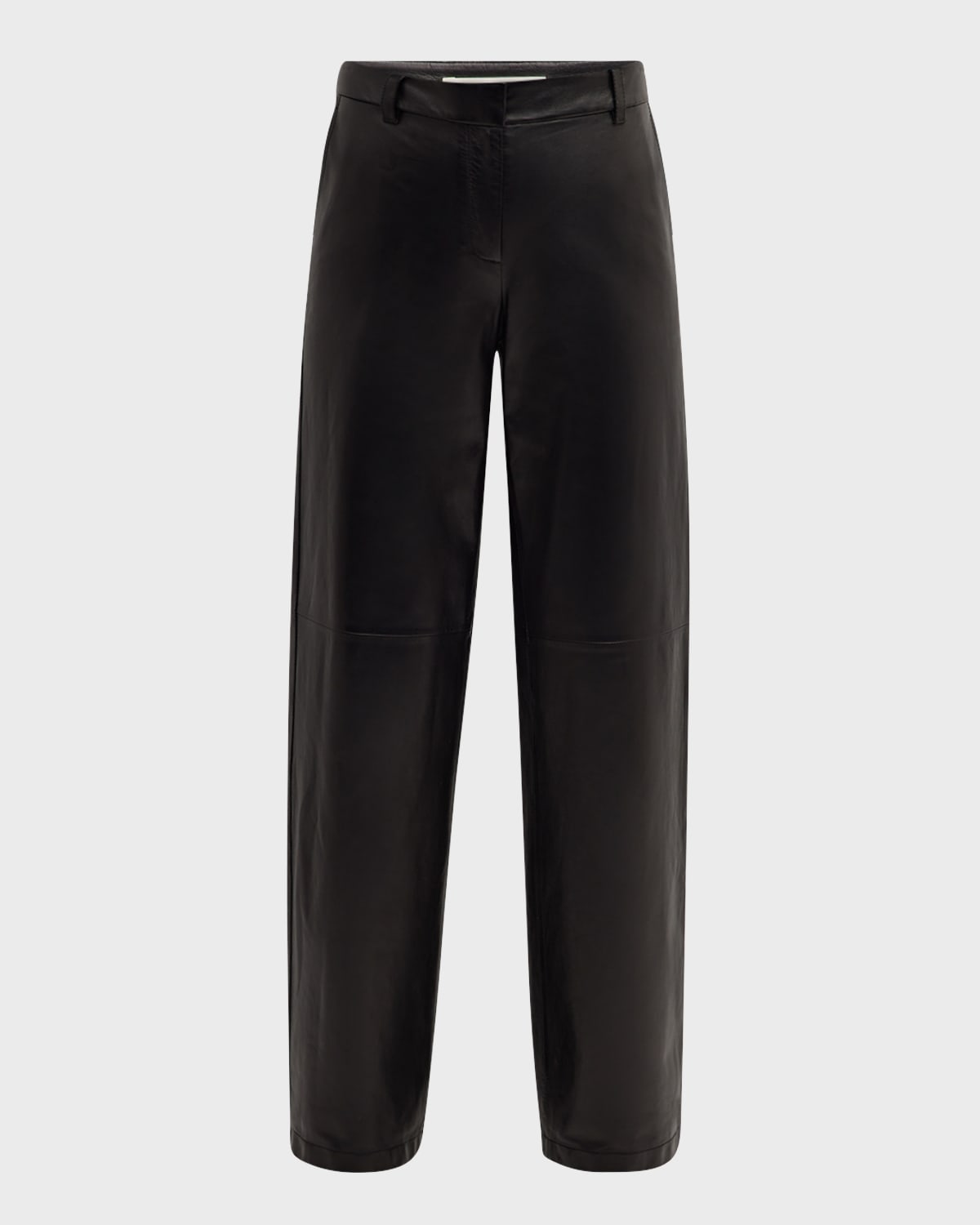 Lafayette 148 Sullivan Wide Leg Lambskin Leather Pants In Black