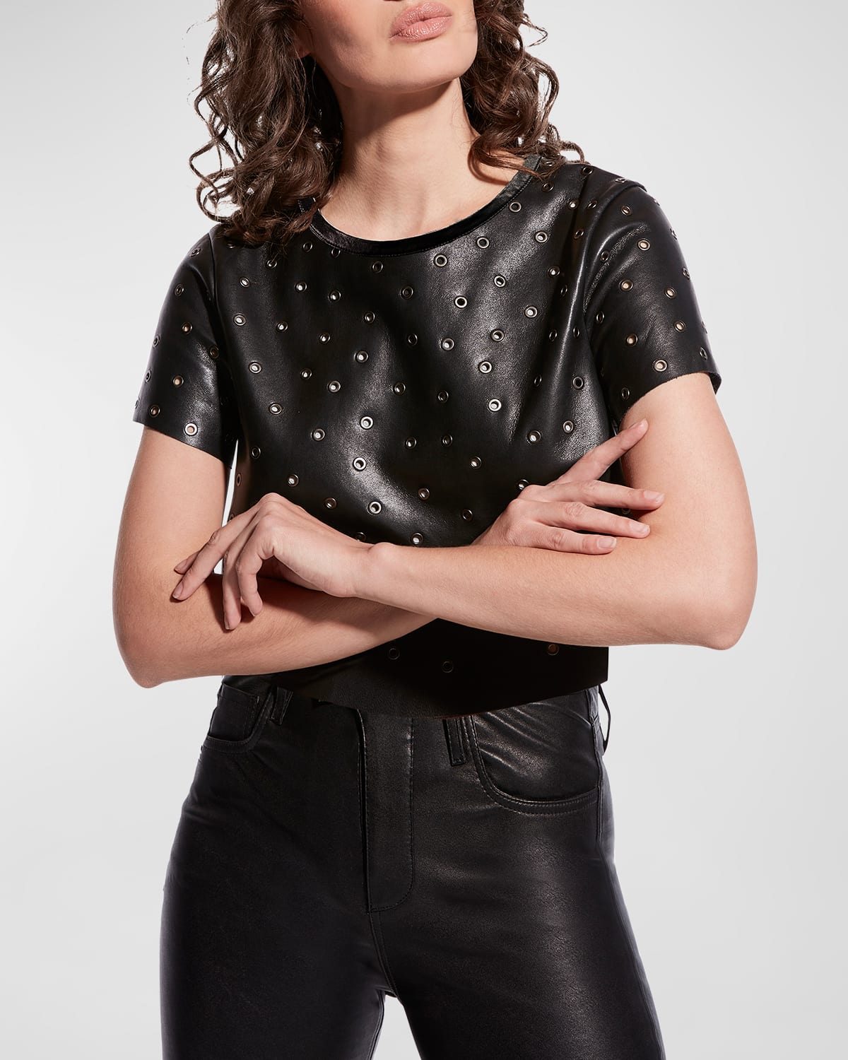 As By Df Jude Recycled Leather Tee In Black