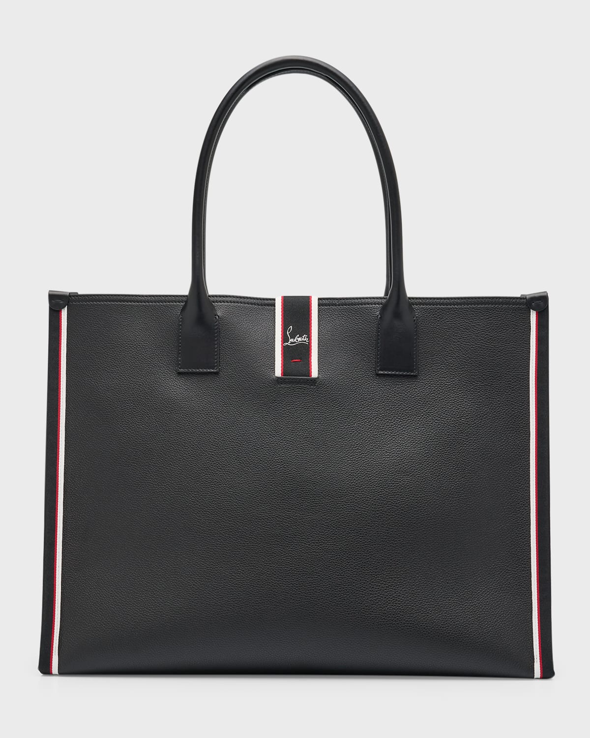 Shop Christian Louboutin Men's Nastroloubi F. A.v. Xl Leather Tote Bag In Black/black/multi