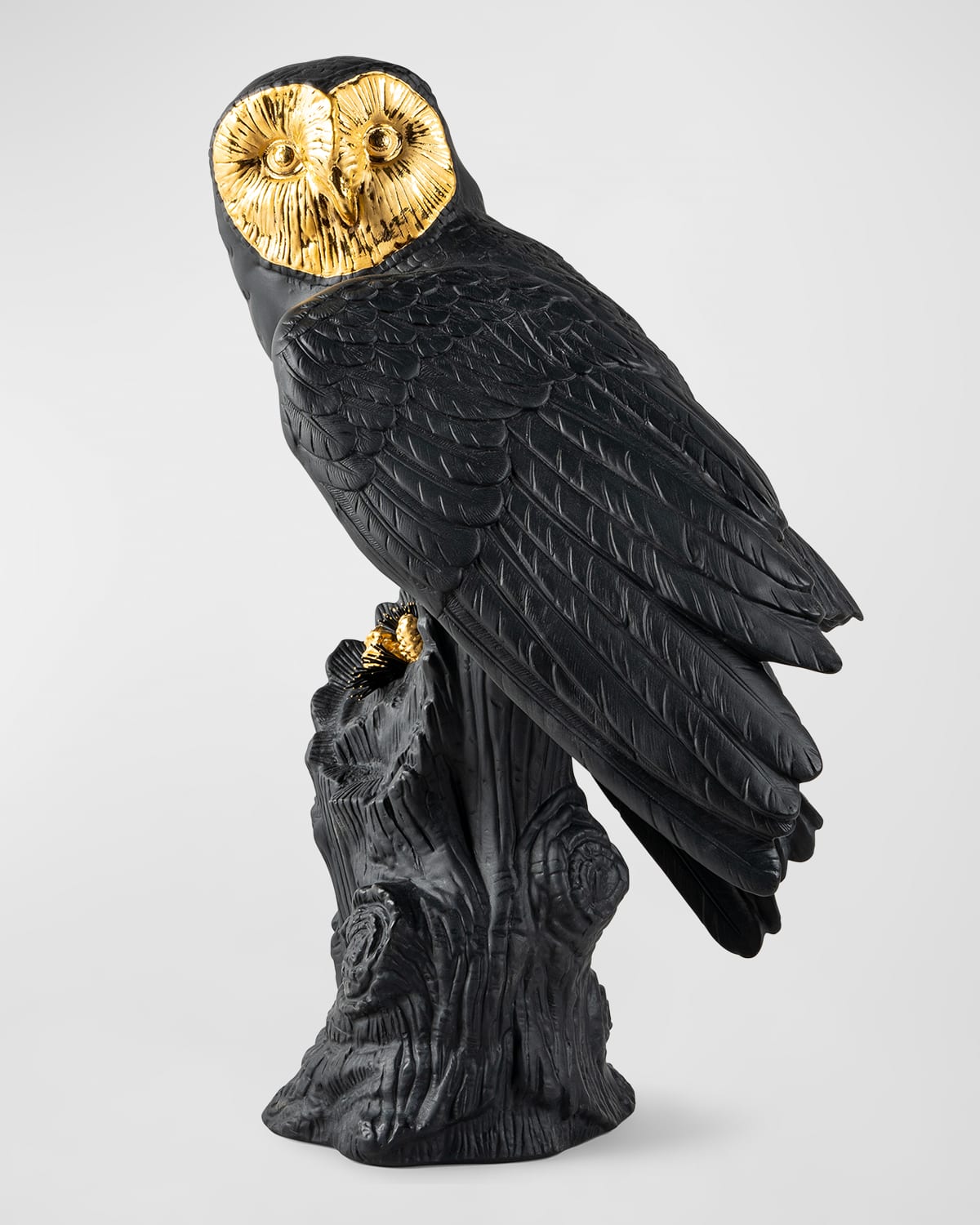 Lladrò Owl Porcelain Figurine In Black