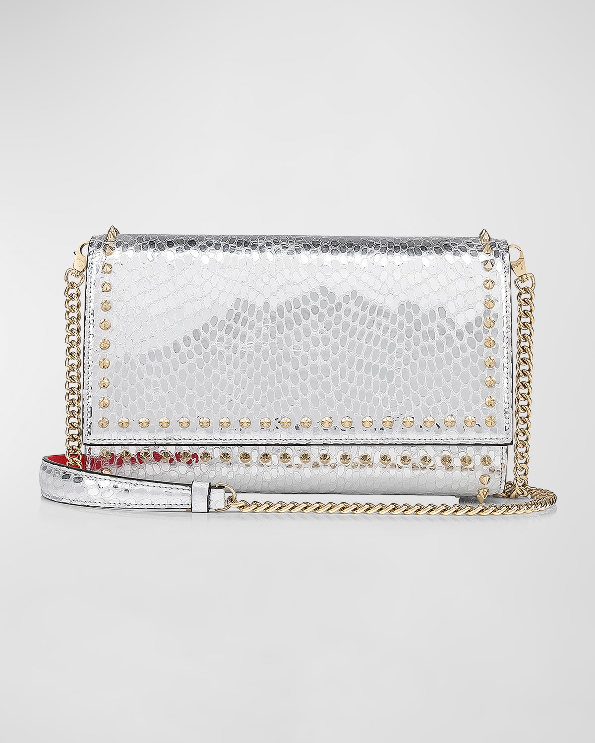Paloma Clutch in Metallic Leather with Spikes
