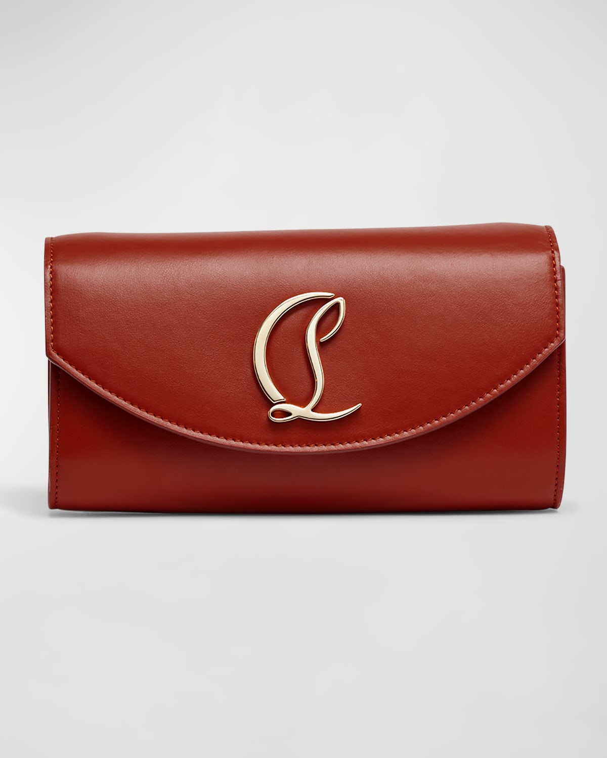 Christian Louboutin Loubi54 Envelope Flap Leather Wallet On Chain
