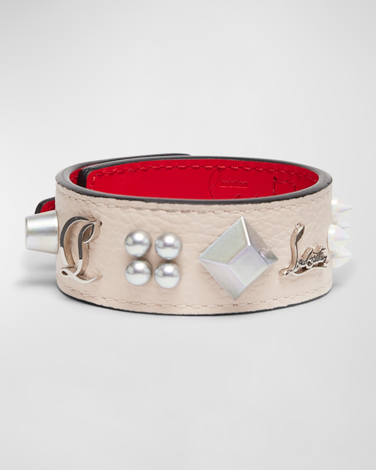 Paloma Bracelet in Leather with Loubinthesky Spikes