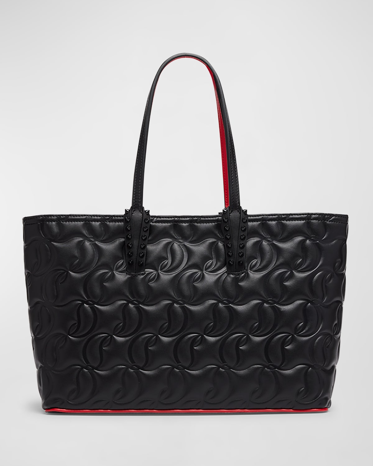 CHRISTIAN LOUBOUTIN CABATA SMALL TOTE IN CL EMBOSSED NAPPA LEATHER