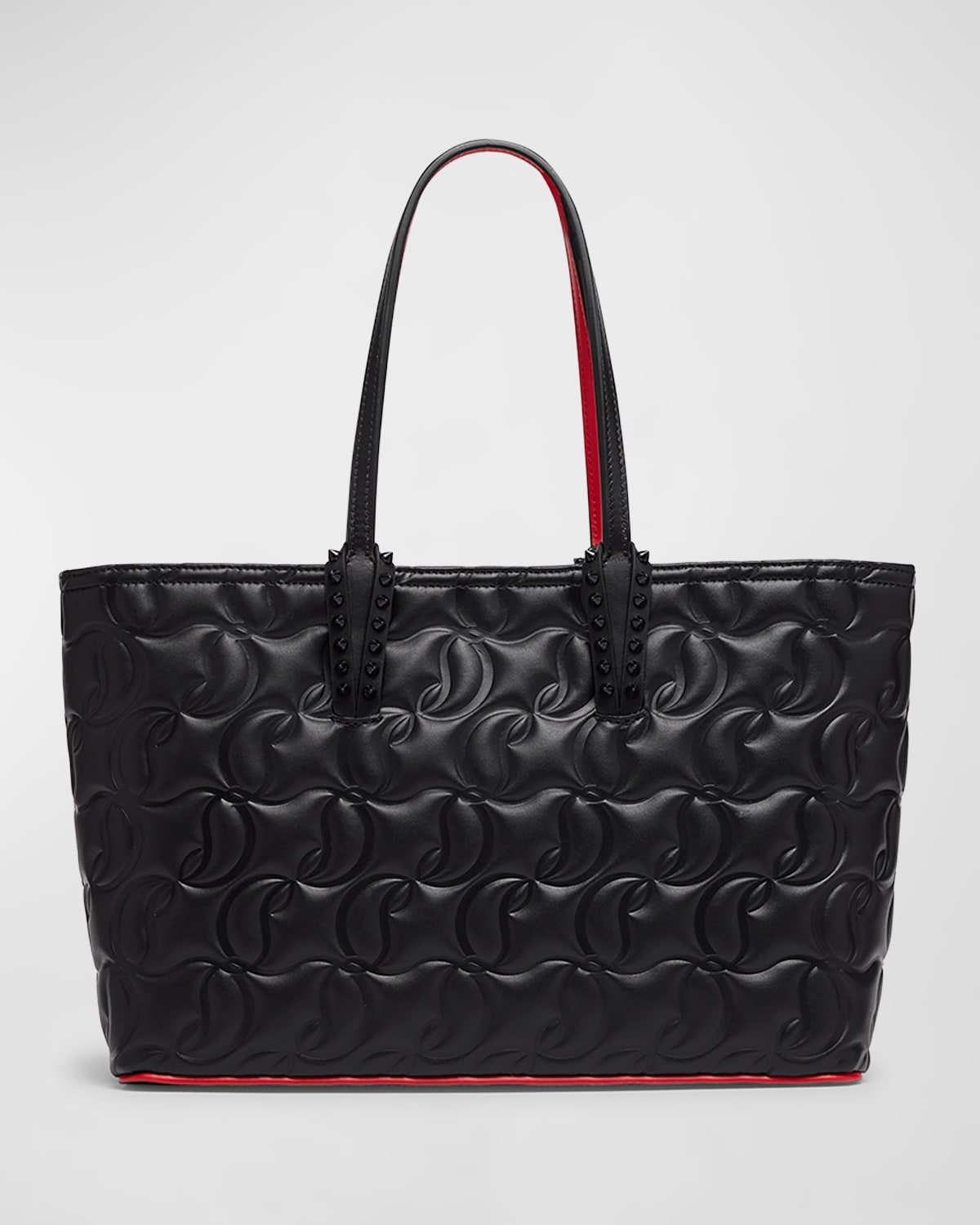 Christian Louboutin Cabata Small Cl-embossed Tote Bag In Black