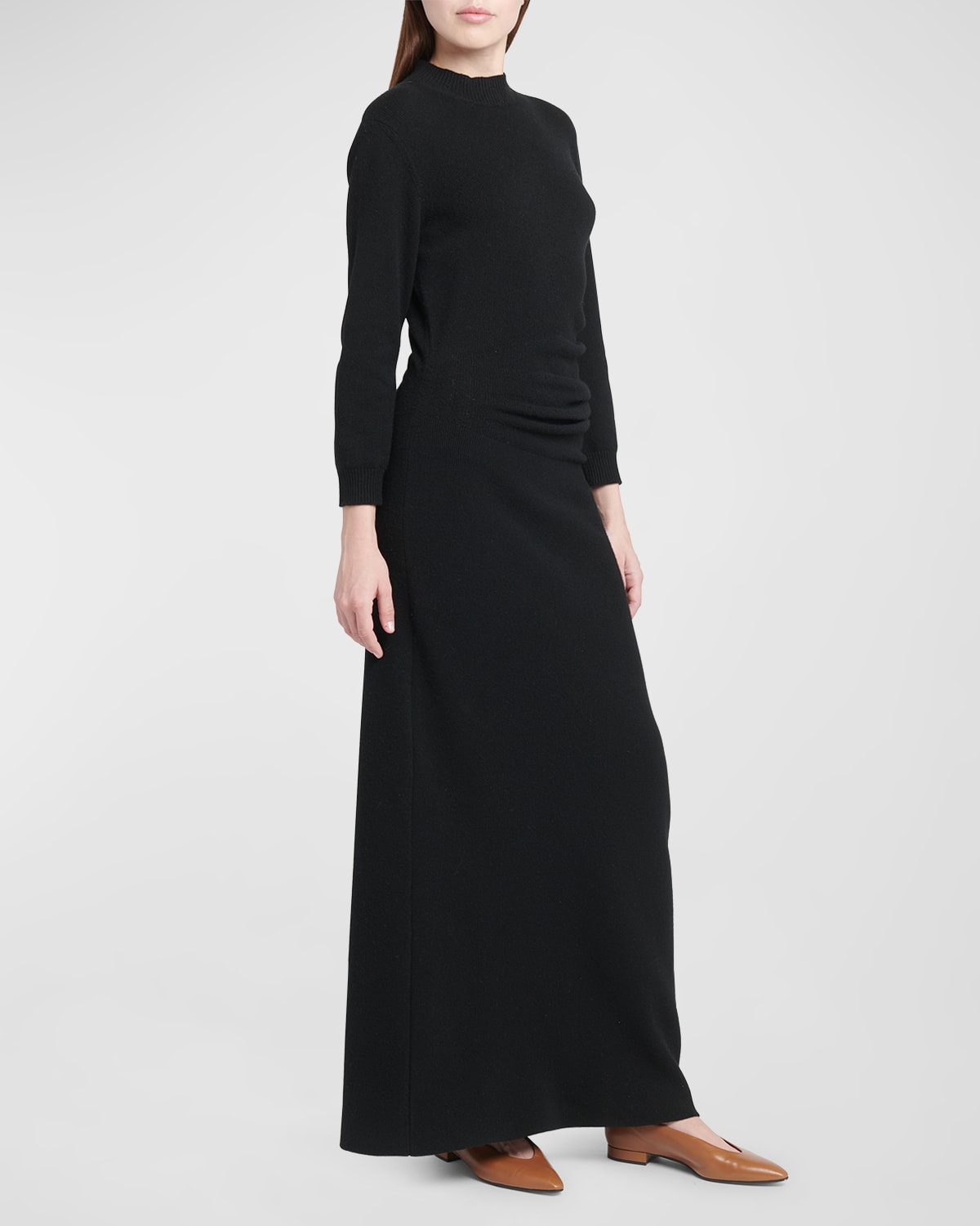 Shop Loro Piana Queenstown Cashmere-blend Maxi Dress In 8000 Black