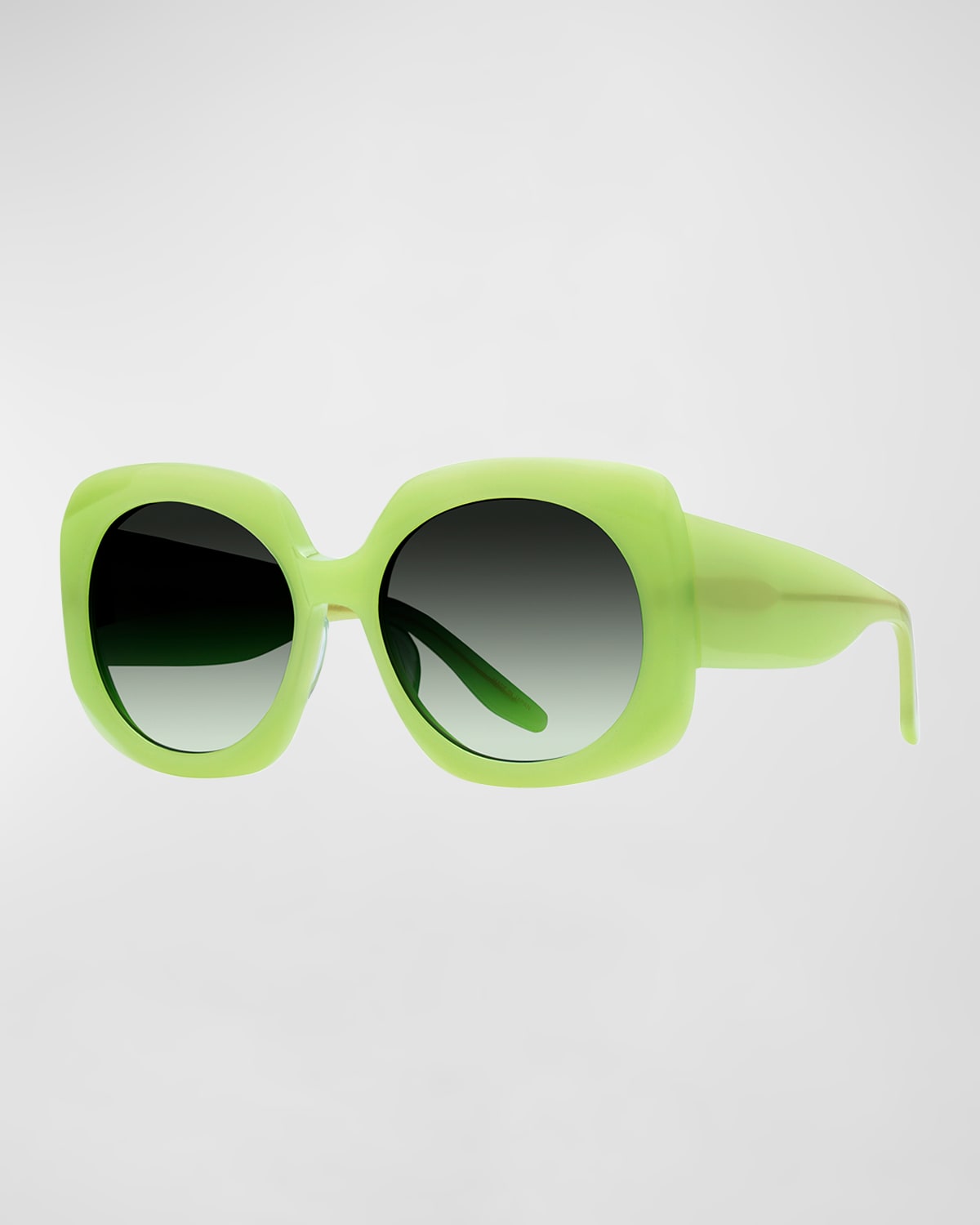 Barton Perreira X Sarah Hoover Delia Lime Acetate Square Sunglasses In Limelight Julep
