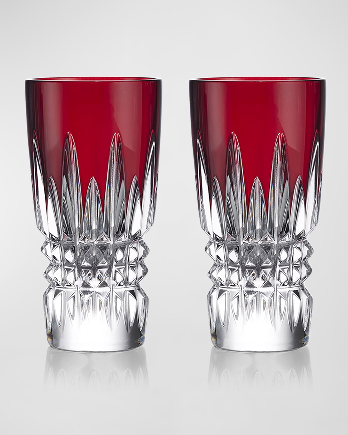 Waterford Crystal New Year Celebration Shot Glass Pair, Red