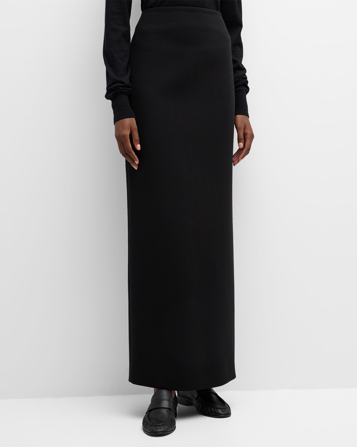 Shop The Row Bartelle Crepe Straight Maxi Skirt In Black