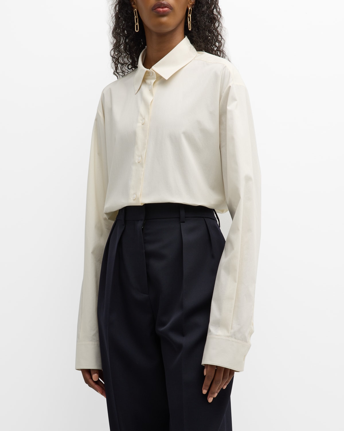 Shop The Row Sisilia Collared Shirt In Shell