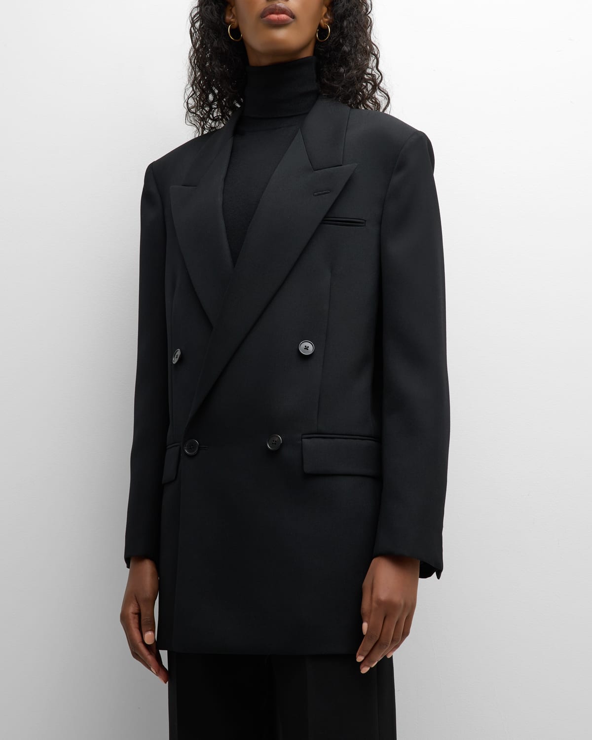 The Row Myriam Double-breasted Blazer Jacket In Black