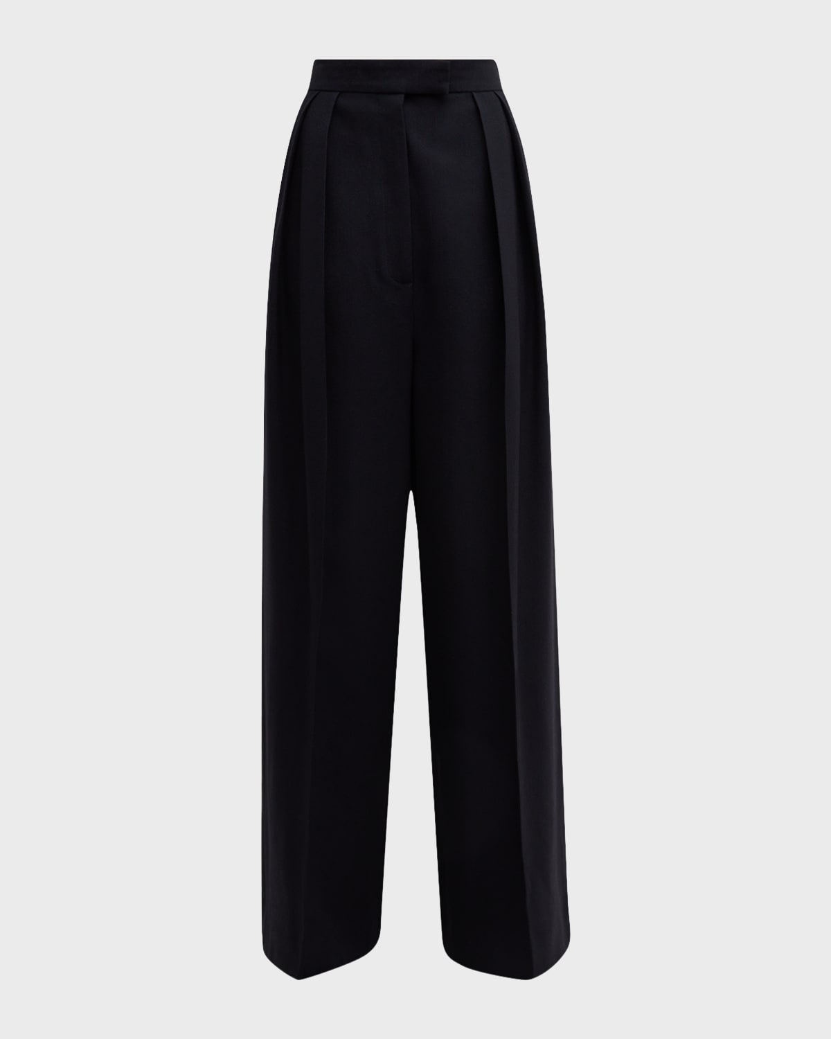 Shop The Row Crissi High-rise Double-pleated Wide-leg Crepe Pants In Night Sky