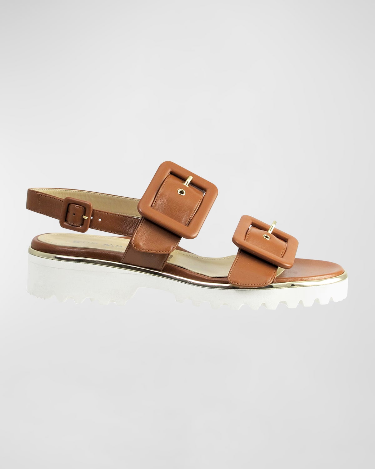 Callie Buckle Leather Ankle-Strap Sandals
