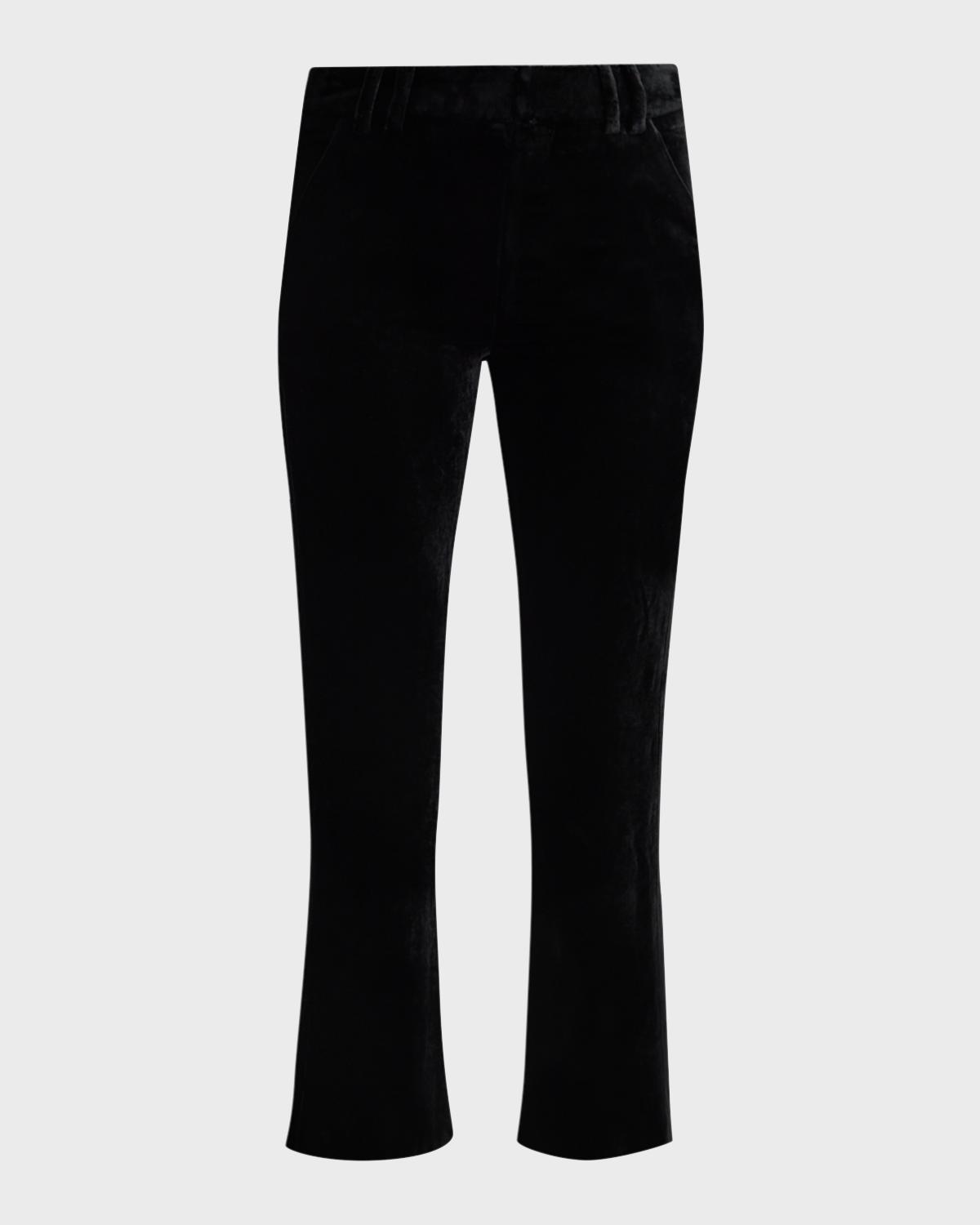 Balmain Velvet Bootcut Pants In Black