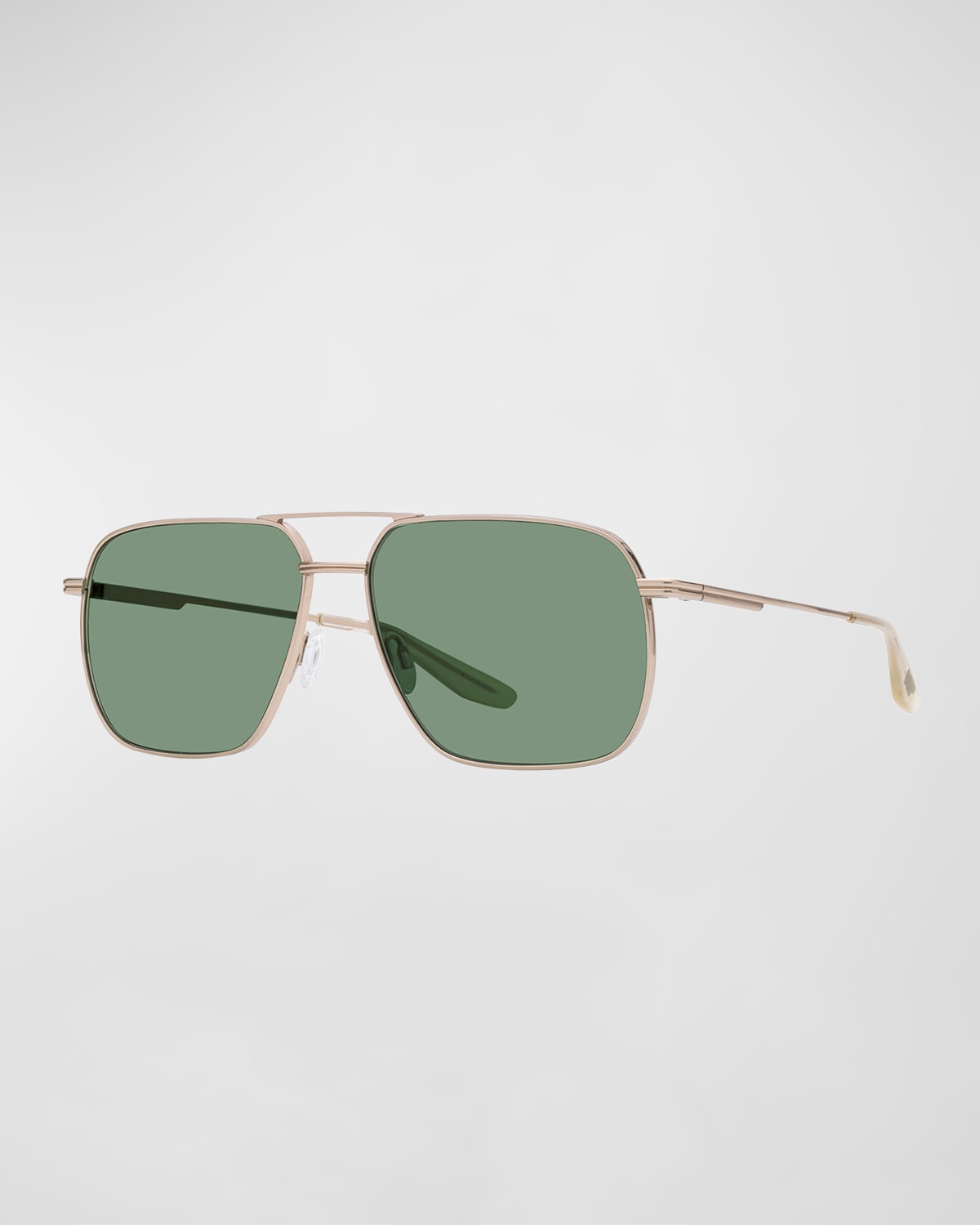 Barton Perreira X 007 Men's Royale Double-bridge Titanium Aviator Sunglasses In Gold Bottle Green