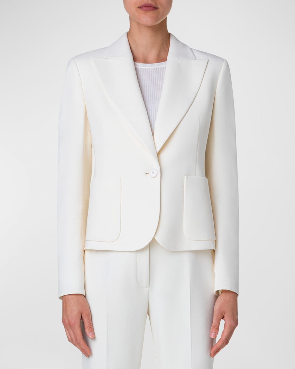 Single-Breasted Wool Double-Face Stretch Tailored Jacket
